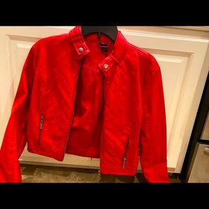 Red feaux leather Rue 21 jacket